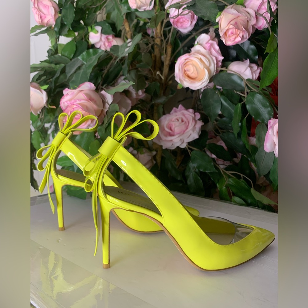 🚫 SOLD Nicholas Kirkwood Yellow Patent Leather Slingback Pumps